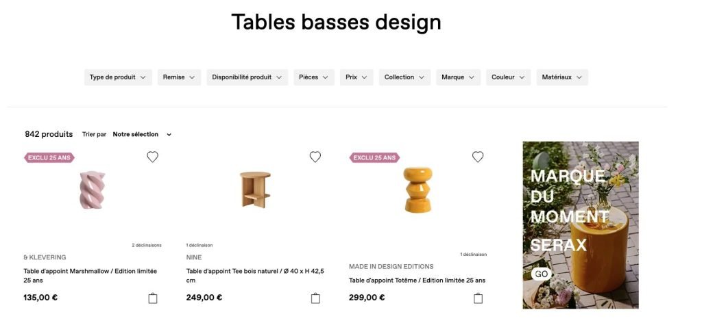 table basse in design
