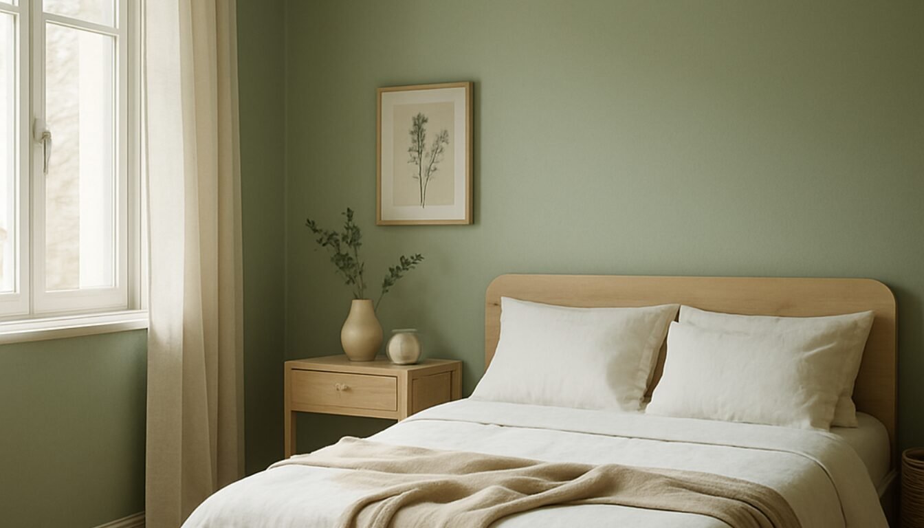 vert sauge chambre à coucher
